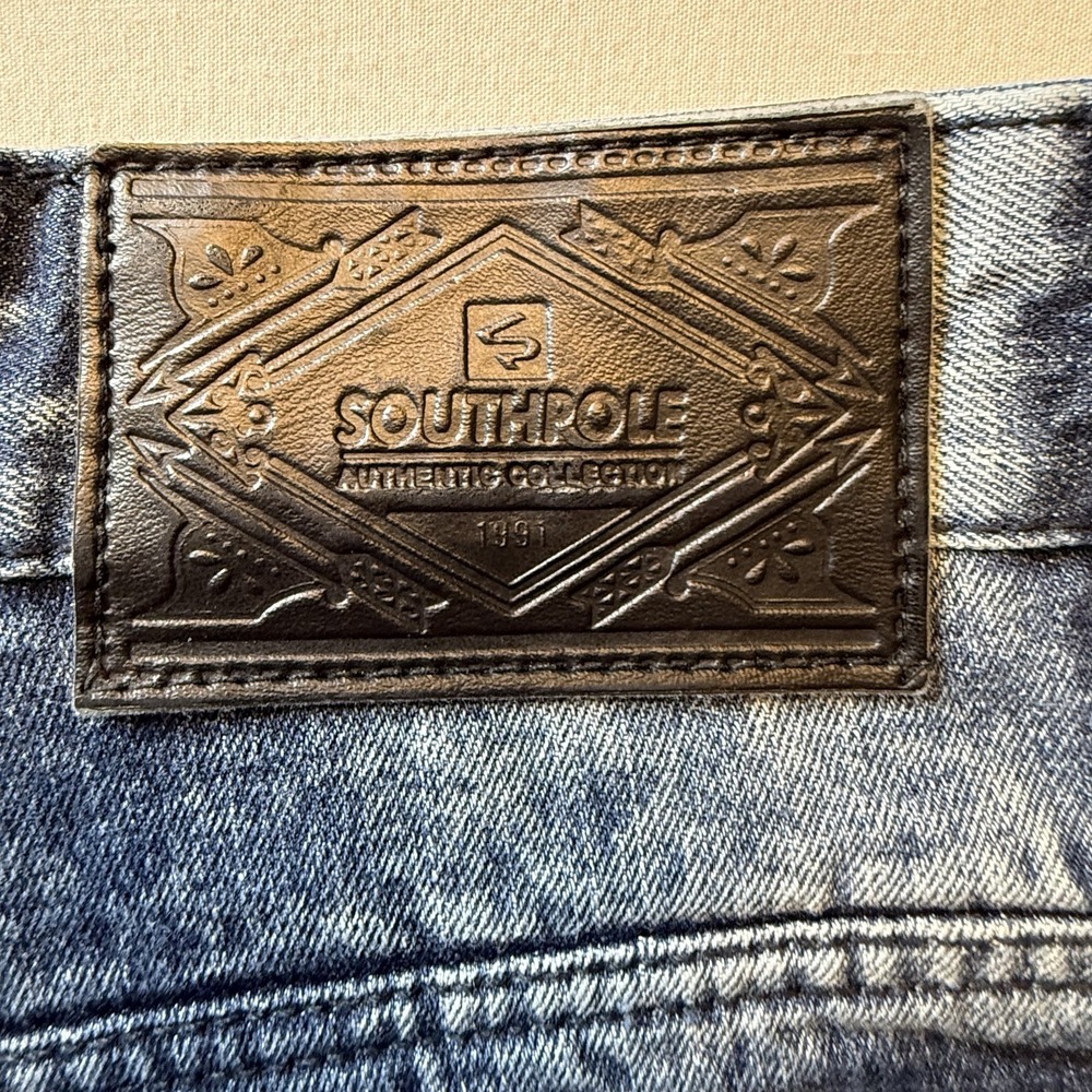 Southpole Jeans Mens 34x32 Distressed Denim Straight Leg Authentic Collection - Picture 6 of 8